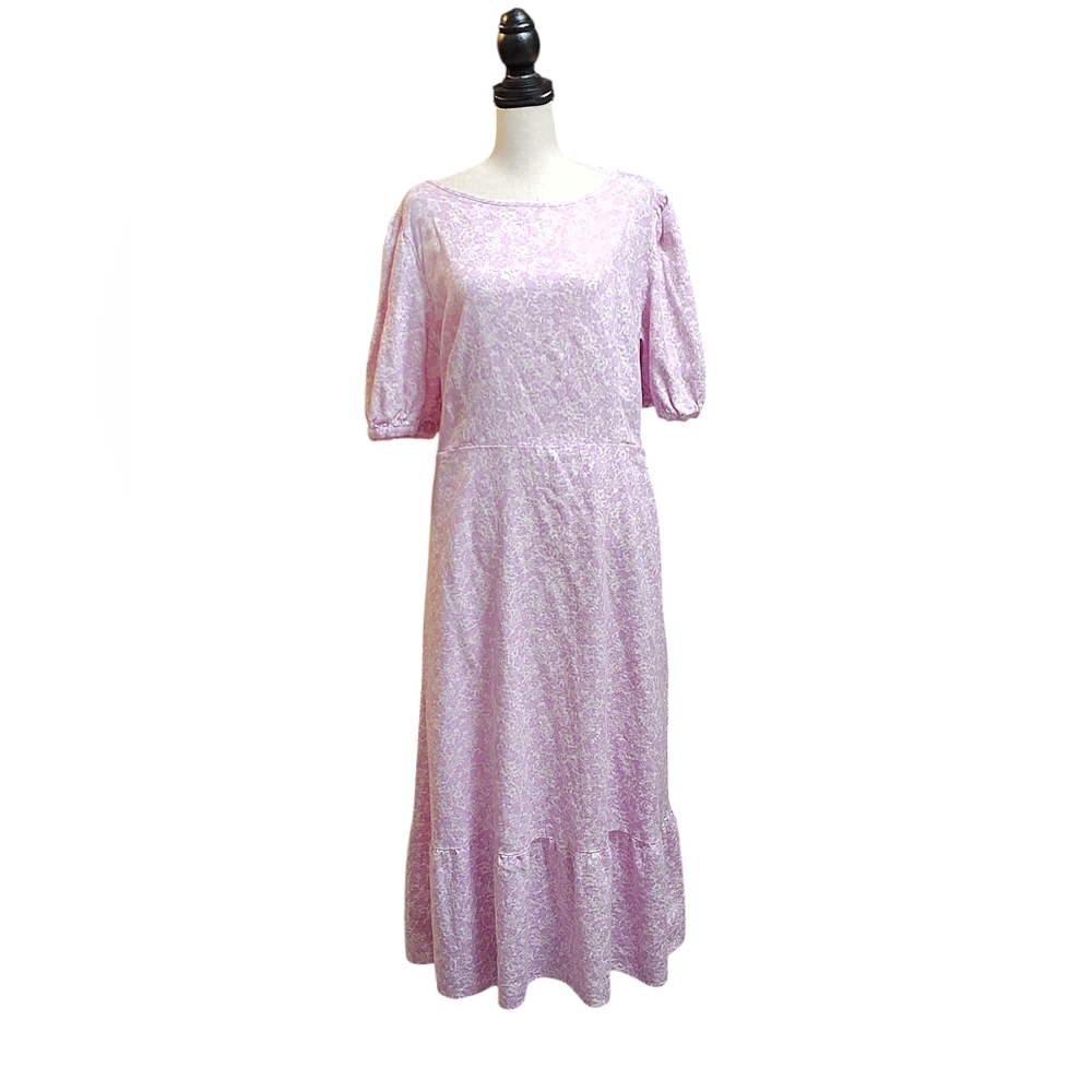 Who What Wear Women's Midi Dress Purple Floral Orchid Bouquet Size XXL
